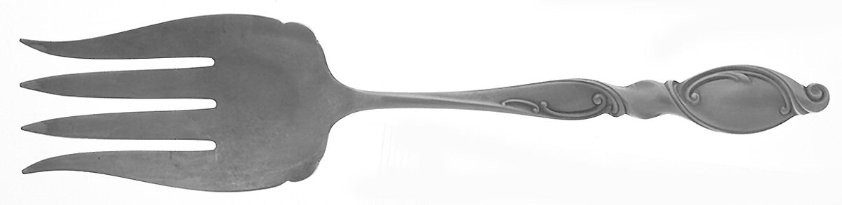 Silver Swirl (Sterling) Solid Salad Serving Fork by Wallace Silver-1