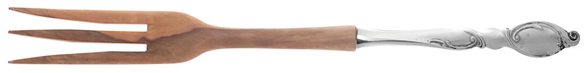 Silver Swirl (Sterling) Salad Serving Fork with Wooden Prongs by Wallace Silver-1