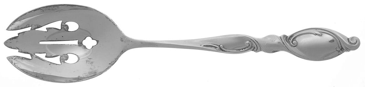 Silver Swirl (Sterling) Pierced Tablespoon (Serving Spoon) by Wallace Silver-1