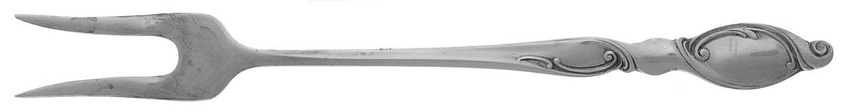 Silver Swirl (Sterling) Short Handle Pickle/Olive Fork by Wallace Silver-1