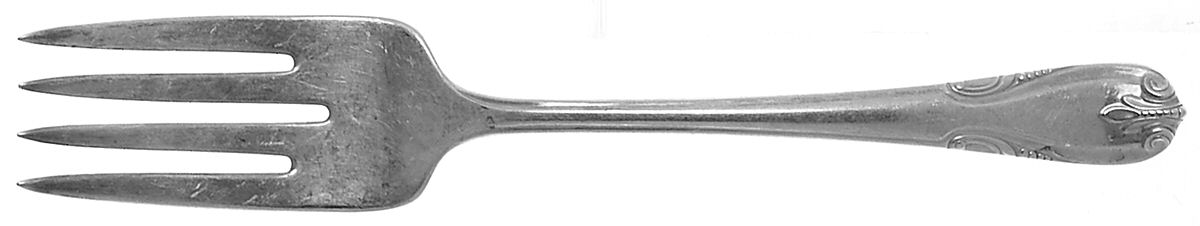 Sonata (Silverplate, 1947) Small Solid Cold Meat Serving Fork by Wallace Silver-1