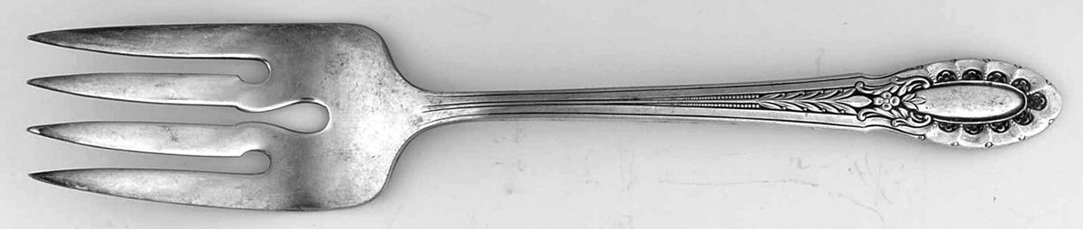 Southgate (Silverplate, 1937) Small Solid Cold Meat Serving Fork by Wallace Silver-1