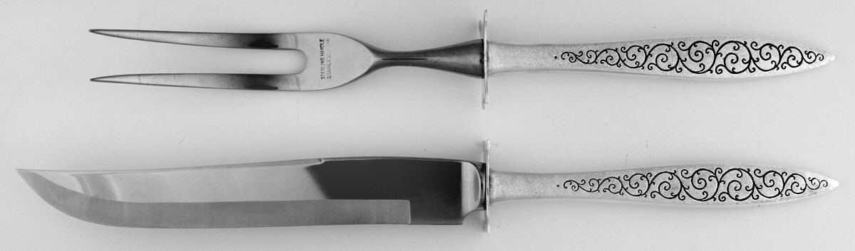 Spanish Lace (Sterling, 1964) 2 Piece Small Carving Set W/ Sterling Guard by Wallace Silver-1