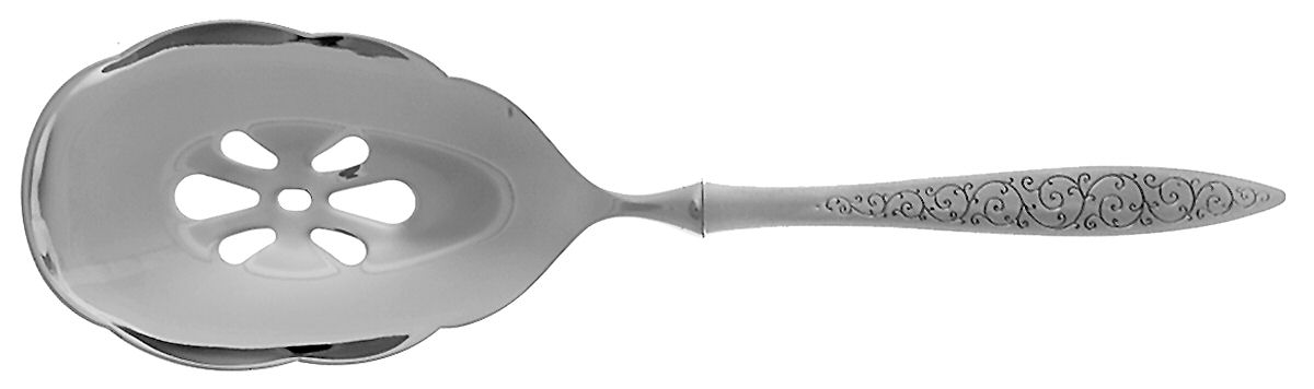 Spanish Lace (Sterling, 1964) Pierced Serving Spoon with Stainless Bowl by Wallace Silver-1