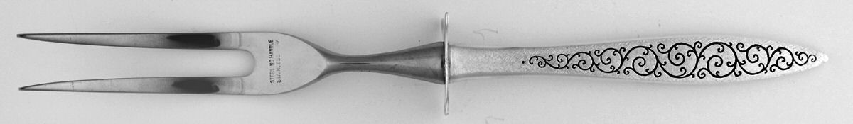 Spanish Lace (Sterling, 1964) Small Carving Fork W/Sterling Guard by Wallace Silver-1