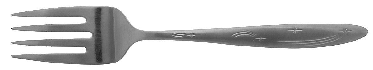 Star Crest (Stainless) Medium Solid Cold Meat Serving Fork by Wallace Silver-1
