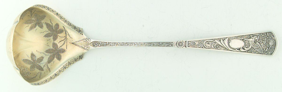 St. George (Sterling, 1890) Oyster Ladle Solid Bright Cut by Wallace Silver-1