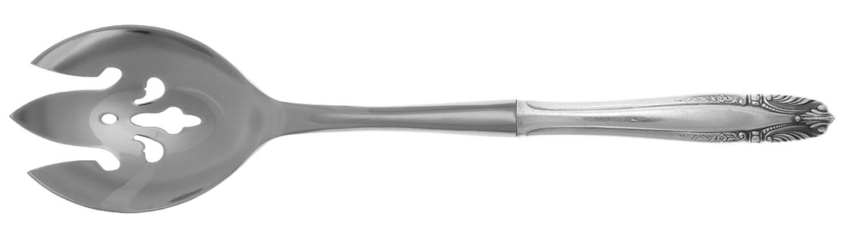 Stradivari (Sterling, 1937, No Monograms) Salad Serving Fork with Stainless Prongs HC by Wallace Silver-1