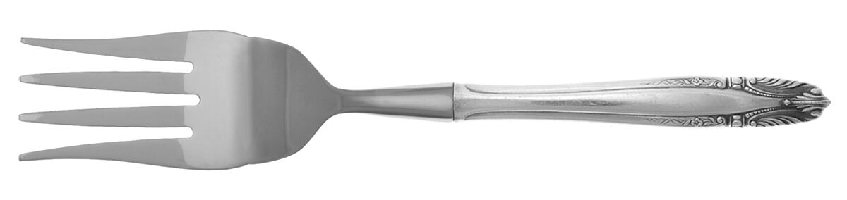 Stradivari (Sterling, 1937, No Monograms) Cold Meat Fork Large, Stainless Tines HC by Wallace Silver-1