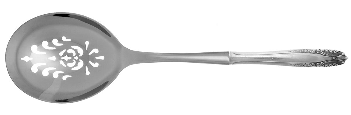 Stradivari (Sterling, 1937, No Monograms) Casserole Spoon with Pierced Stainless Bowl HC by Wallace Silver-1
