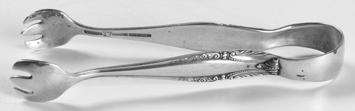Stradivari (Sterling, 1937, No Monograms) Sugar Tongs by Wallace Silver-1