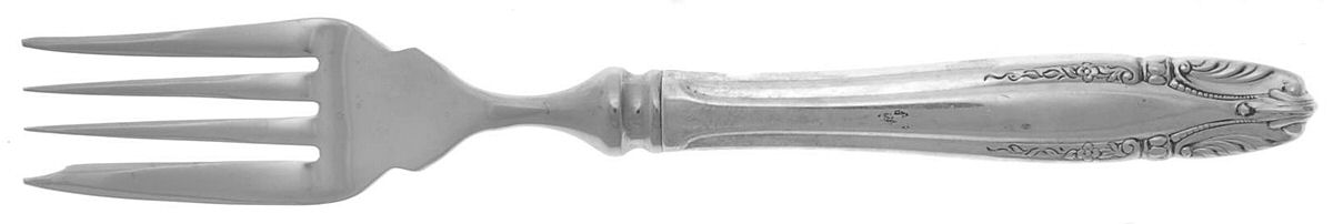 Stradivari (Sterling, 1937, No Monograms) Individual Hollow Fish Fork, Stainless Tines by Wallace Silver-1