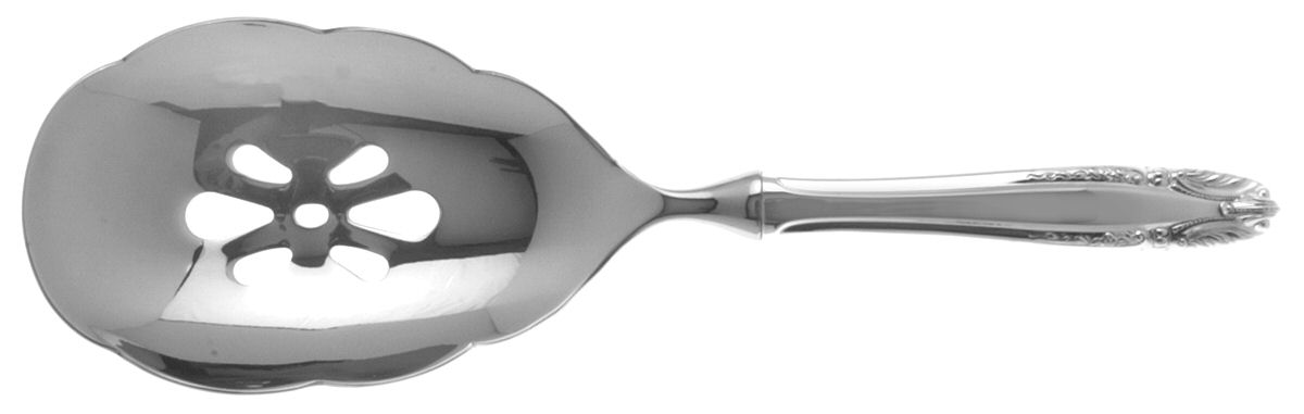 Stradivari (Sterling, 1937, No Monograms) Pierced Serving Spoon with Stainless Bowl by Wallace Silver-1