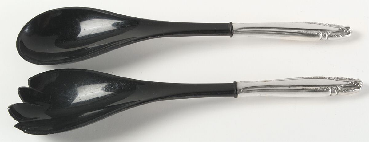 Stradivari (Sterling, 1937, No Monograms) Plastic Bowl 2-Piece Salad Set by Wallace Silver-1