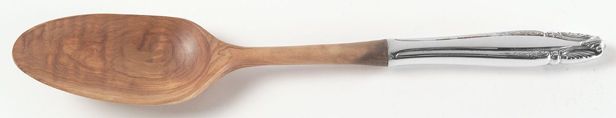 Stradivari (Sterling, 1937, No Monograms) Salad Serving Spoon Wooden Bowl by Wallace Silver-1