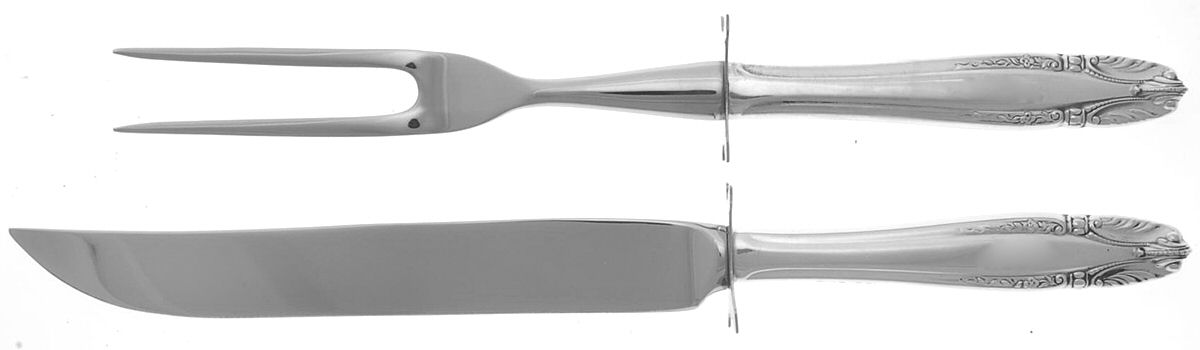 Stradivari (Sterling, 1937, No Monograms) Small Stainless Blade 2-Piece Steak Carving Set by Wallace Silver-1