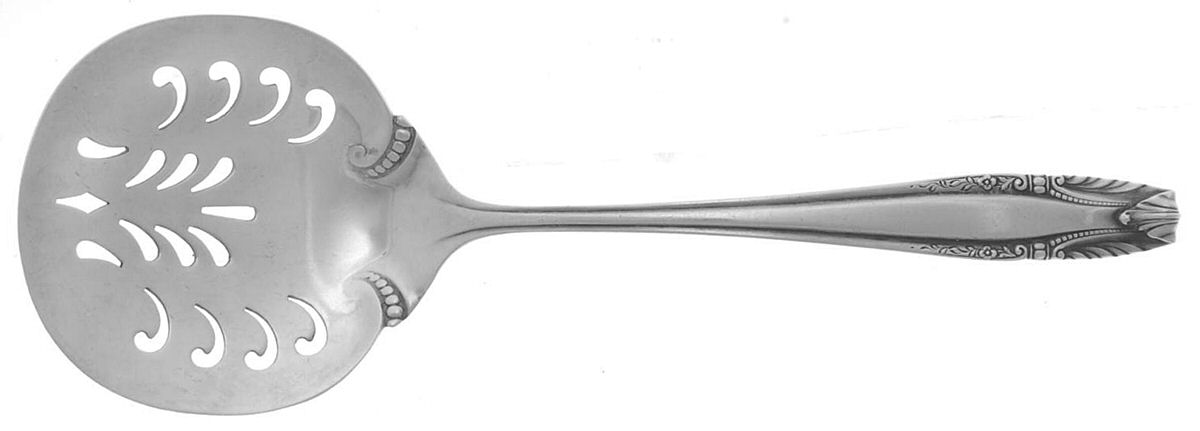 Stradivari (Sterling, 1937, No Monograms) Solid Bon Bon Spoon with Pierced Bowl by Wallace Silver-1