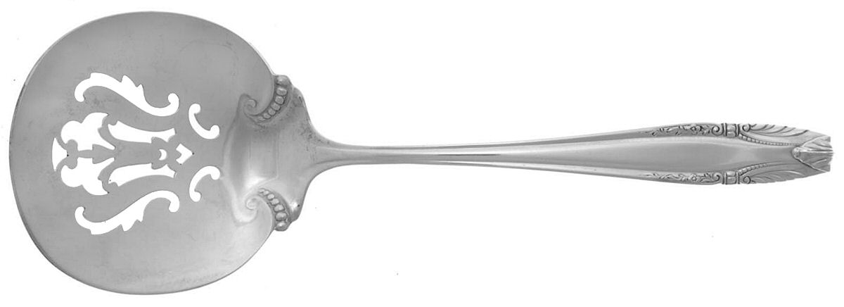 Stradivari (Sterling, 1937, No Monograms) Solid Bon Bon Spoon with Pierced Bowl by Wallace Silver-1