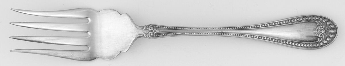 Stuart (Silverplate, 1899) Medium Solid Cold Meat Serving Fork by Wallace Silver-1