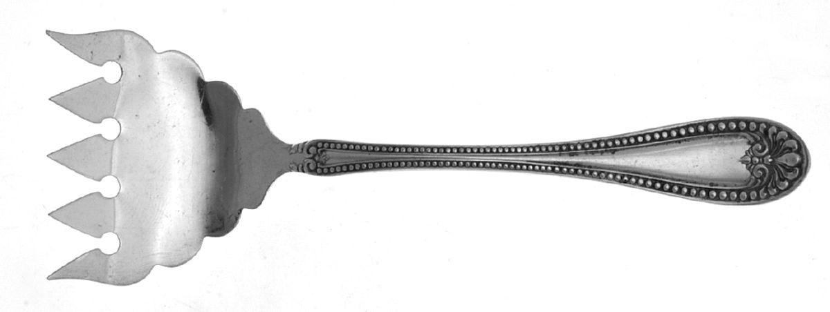 Stuart (Silverplate, 1899) Large Solid Tined Sardine Serving Fork by Wallace Silver-1