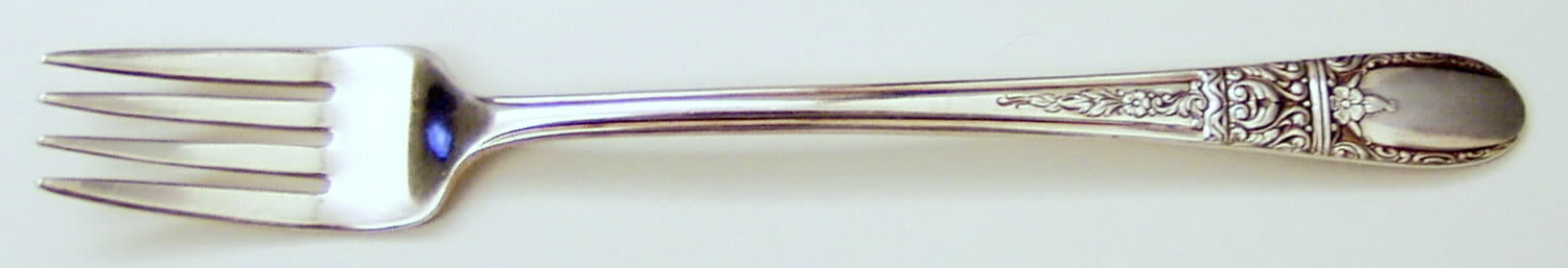 Sweetheart II-Hollywood II (Silverplate, 1946-48) Grille Fork (Viande) by Wallace Silver-1