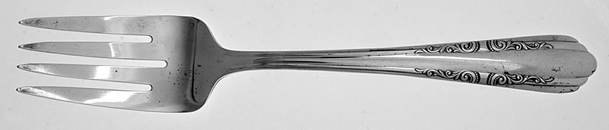 Thalia (Silverplate, 1941) Medium Solid Cold Meat Serving Fork by Wallace Silver-1
