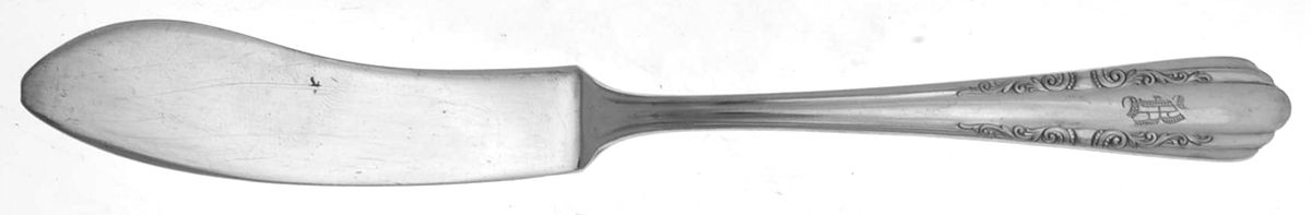 Thalia (Silverplate, 1941) Monogramed Flat Handle Master Butter Knife by Wallace Silver-1