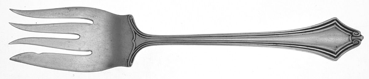 Trenton (Silverplate, 1915) Medium Solid Cold Meat Serving Fork by Wallace Silver-1