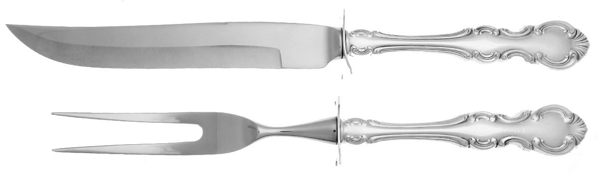 Troy (Silverplate, 1902) Small Stainless Blade 2-Piece Steak Carving Set by Wallace Silver-1
