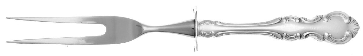 Troy (Silverplate, 1902) Small Steak Carving Fork with Stainless Prongs by Wallace Silver-1
