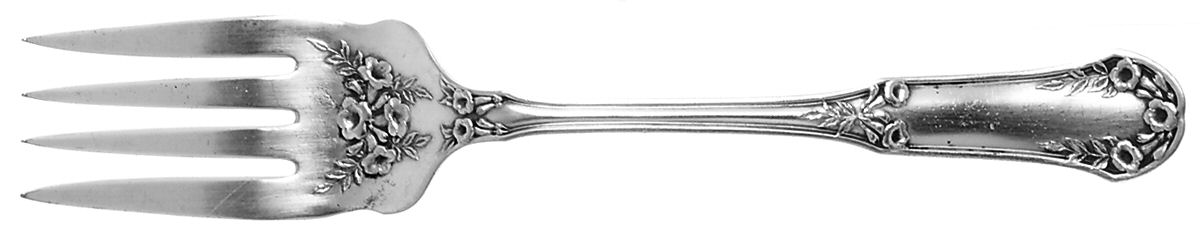 Trumpet Vine (Silverplate, 1912) Medium Solid Cold Meat Serving Fork by Wallace Silver-1