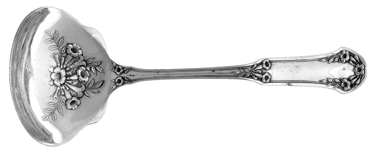 Trumpet Vine (Silverplate, 1912) Solid Gravy Ladle by Wallace Silver-1