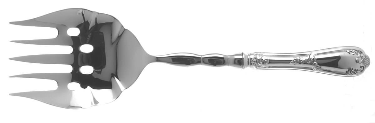 Venezia (Sterling) Large Oversize Stainless Cold Meat Serving Fork by Wallace Silver-1