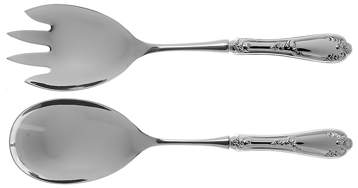 Venezia (Sterling) 2 Pc Salad Set with Stainless Bowl by Wallace Silver-1