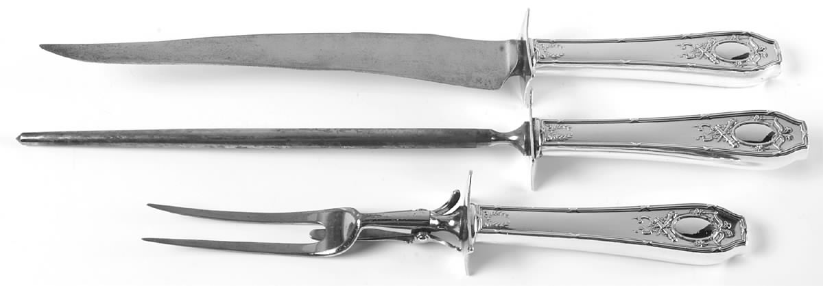 Versailles (Sterling, 1914) Large 3-Piece Roast Carving Set w/ Stainless Blade by Wallace Silver-1