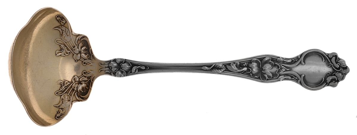 Violet (Sterling, 1904, No Monograms) Solid Piece Cream Ladle by Wallace Silver-1
