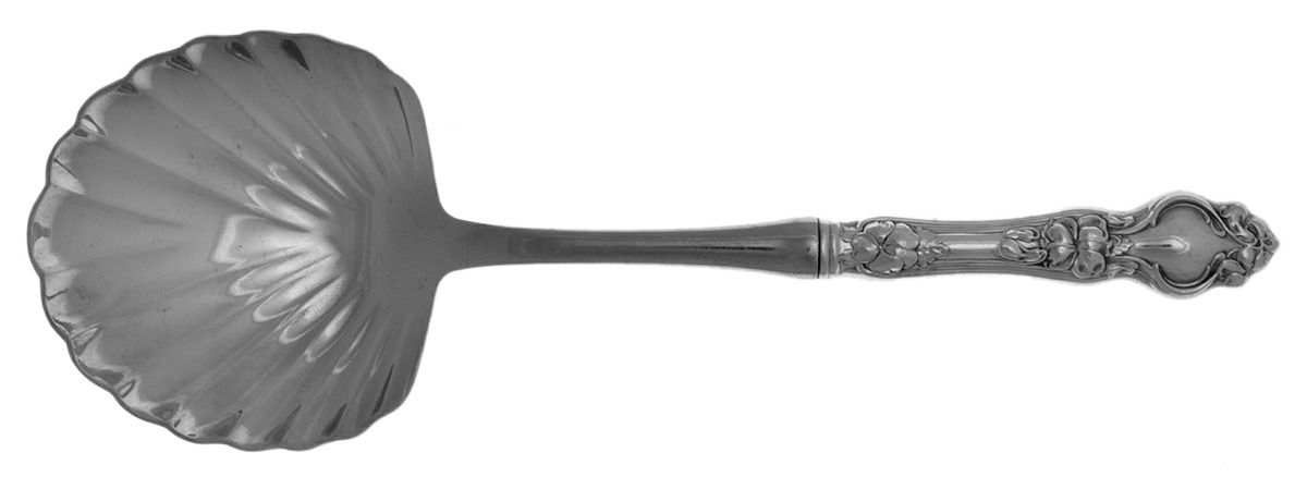 Violet (Sterling, 1904, No Monograms) Casserole Spoon with Stainless Shell Bowl by Wallace Silver-1