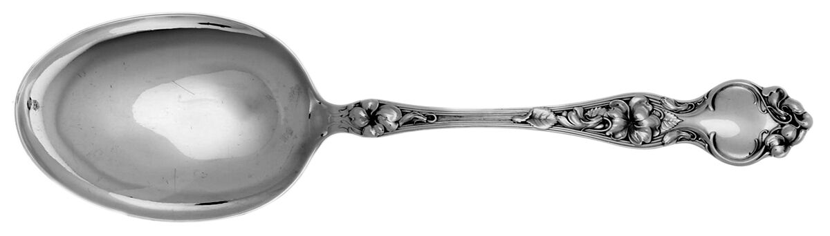 Violet (Sterling, 1904, No Monograms) Vegetable Serving Spoon (Solid) by Wallace Silver-1