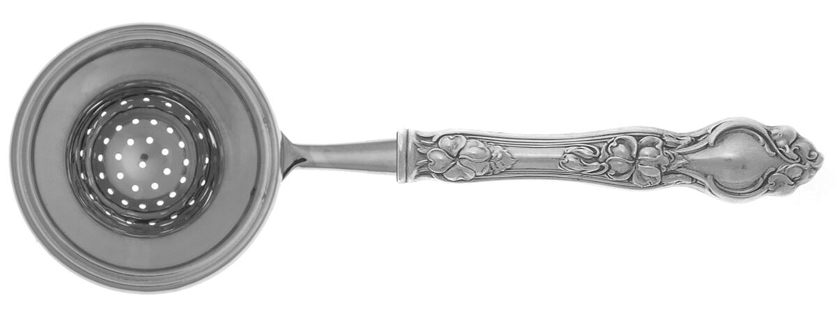 Violet (Sterling, 1904, No Monograms) Tea Strainer Overcup Serving-Stainless Bowl HC by Wallace Silver-1