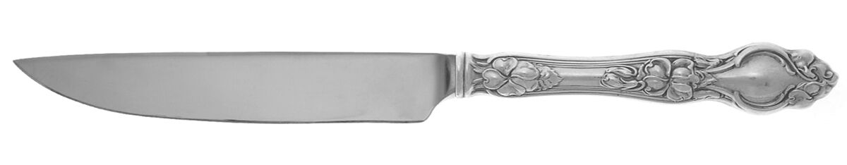 Violet (Sterling, 1904, No Monograms) Steak Knife Individual Hollow, No Serrate HC by Wallace Silver-1