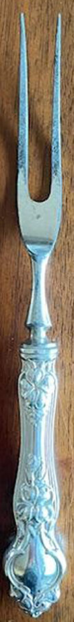 Violet (Sterling, 1904, No Monograms) Small 2-Piece Steak Carving Set w/Stainless Blade by Wallace Silver-1