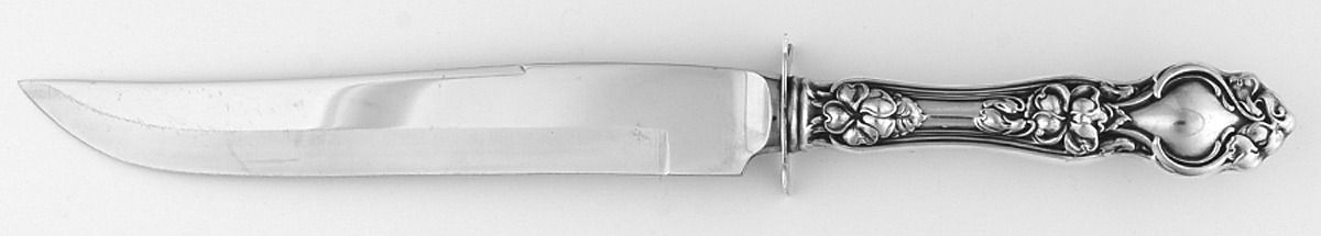 Violet (Sterling, 1904, No Monograms) Small Carving Knife W/Sterling Guard by Wallace Silver-1