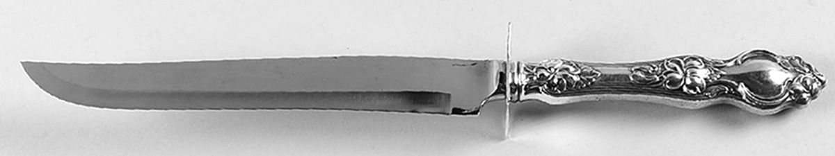 Violet (Sterling, 1904, No Monograms) Large Carving/Roast Knife StnlBl w/Sterling Guard by Wallace Silver-1