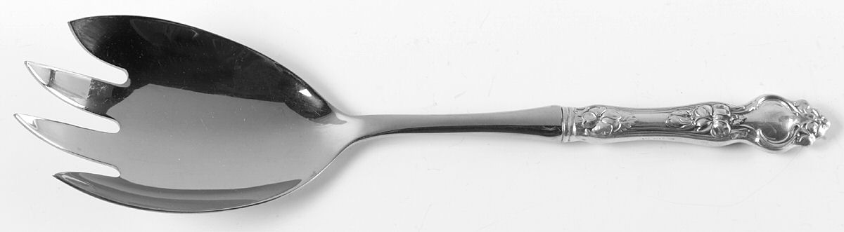 Violet (Sterling, 1904, No Monograms) Salad Serving Fork with Stainless Prongs by Wallace Silver-1