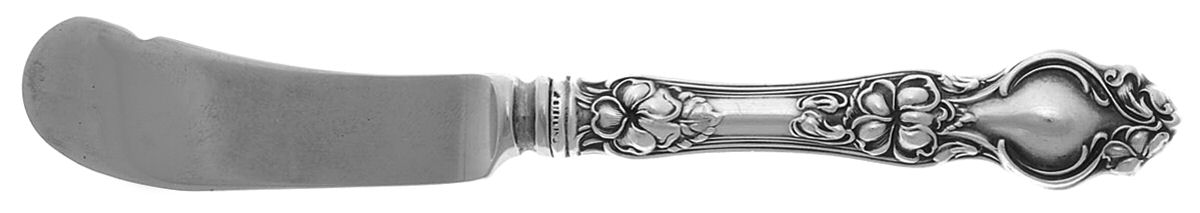Violet (Sterling, 1904, No Monograms) Butter Spreader Hollow Hdl-Paddle/Stainless Blade by Wallace Silver-1