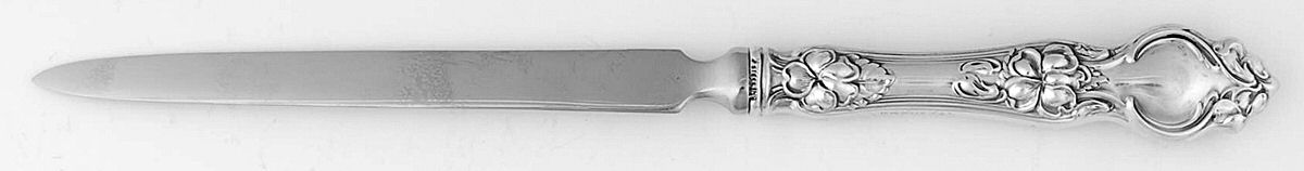 Violet (Sterling, 1904, No Monograms) Letter Opener with Stainless Blade by Wallace Silver-1