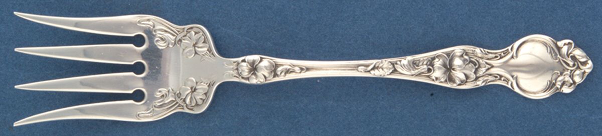 Violet (Sterling, 1904, No Monograms) Small Chipped Beef Fork by Wallace Silver-1