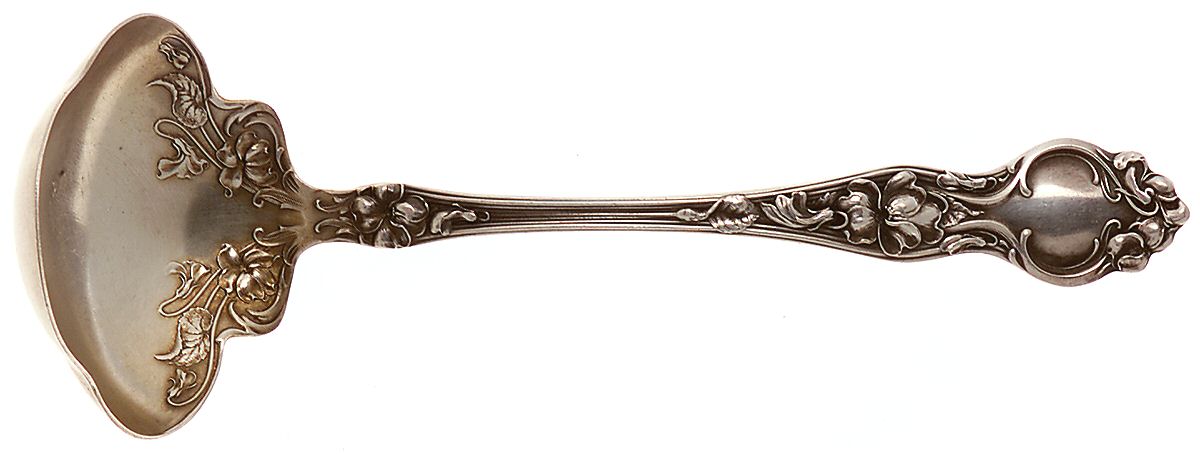Violet (Sterling, 1904, No Monograms) Solid Piece Cream Ladle by Wallace Silver-1