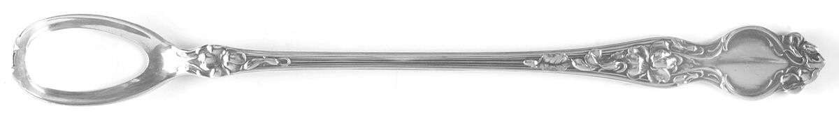 Violet (Sterling, 1904, No Monograms) Pierced Bowl Long Handle Olive Spoon by Wallace Silver-1