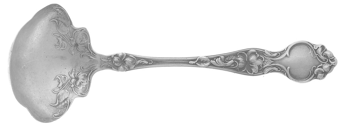 Violet (Sterling, 1904, No Monograms) Solid Gravy Ladle by Wallace Silver-1
